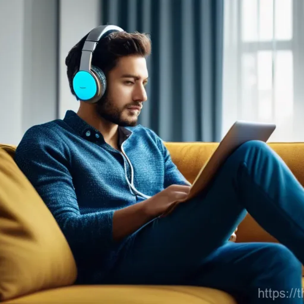 공간음향 디자인의 예술적 요소 - **Prompt:** A young adult, wearing comfortable but full coverage casual attire (e.g., long-sleeved s...