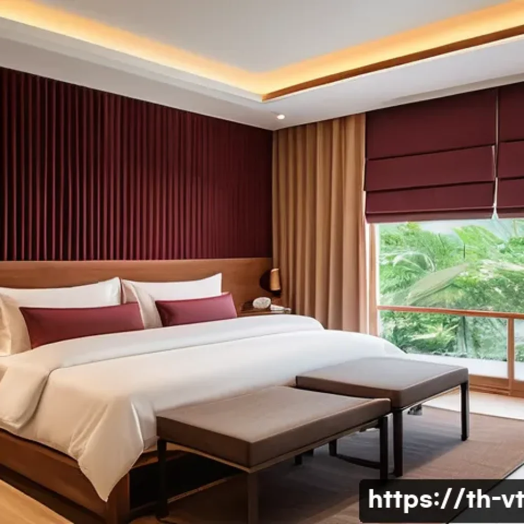 실내 공간에서의 소리 전달 최적화 - A modern Thai interior room designed for optimal sound absorption, featuring thick acoustic foam pan...