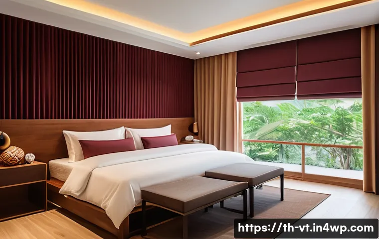 실내 공간에서의 소리 전달 최적화 - A modern Thai interior room designed for optimal sound absorption, featuring thick acoustic foam pan...