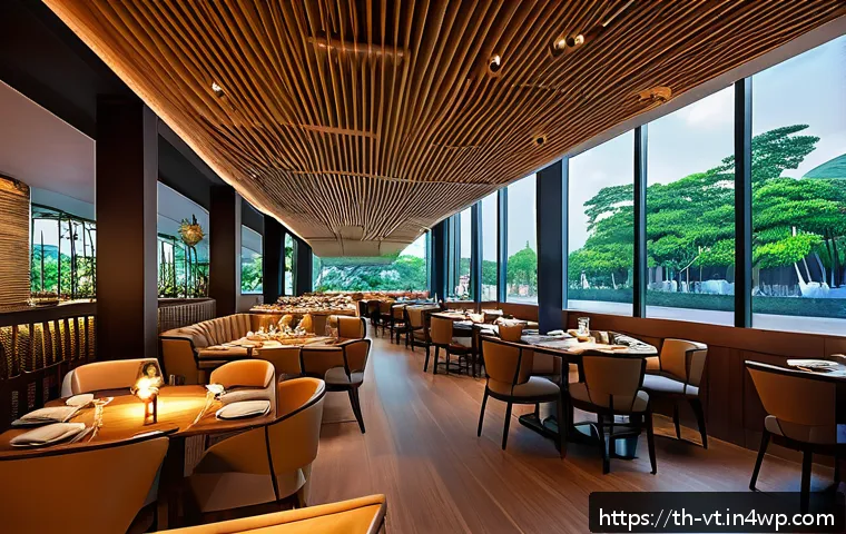 효과적인 공간음향 디자인의 원칙 - A modern restaurant interior in Bangkok with smartly installed ceiling speakers that evenly distribu...