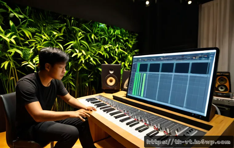 공간음향 디자인을 위한 협력 프로젝트 - Photorealistic collaborative spatial audio design session in a modern Bangkok recording studio, Thai...